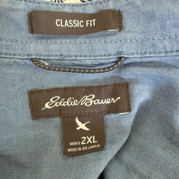 Eddie Bauer Men’s 2XL Classic Fit 100% Cotton Leaf Print Short Sleeve Shirt - Picture 2 of 12